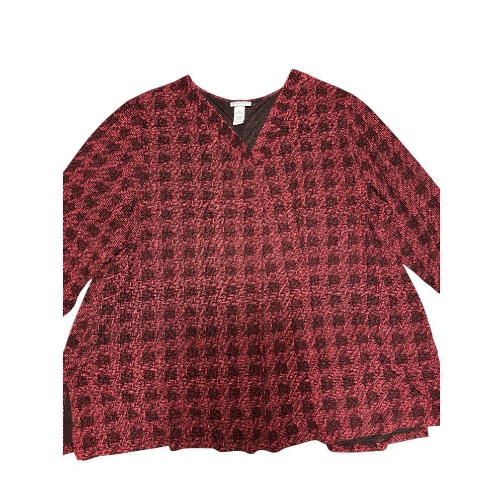 Catherine’s Top Size 4X Black/Red Knit